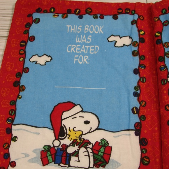 Soft Holiday Fabric Snoopy I Want A Dog For Christmas Book Children's Gift - Picture 2 of 6